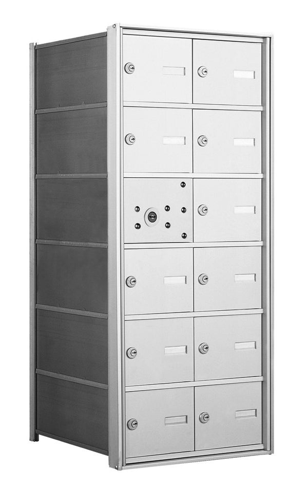 1400 Series Front-Loading Horizontal Mailboxes in Anodized Aluminum Finish - 11 Tenant Doors