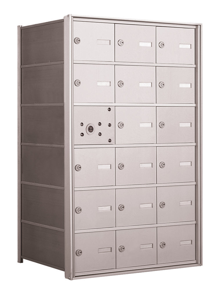 4B+ Front-Loading Horizontal Mailboxes in Anodized Aluminum Finish - 17 Tenant Doors And 1 USPS Master Door