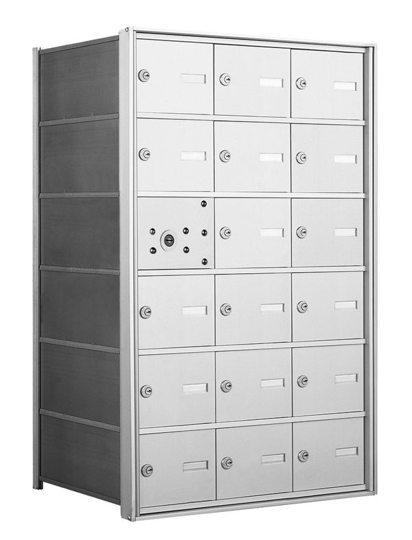 1400 Series Front-Loading Horizontal Mailboxes in Anodized Aluminum Finish - 17 Tenant Doors And 1 USPS Master Door