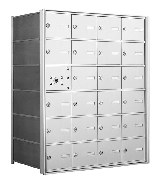 1400 Series Front-Loading Horizontal Mailboxes in Anodized Aluminum Finish - 23 Tenant Doors And 1 USPS Master Door