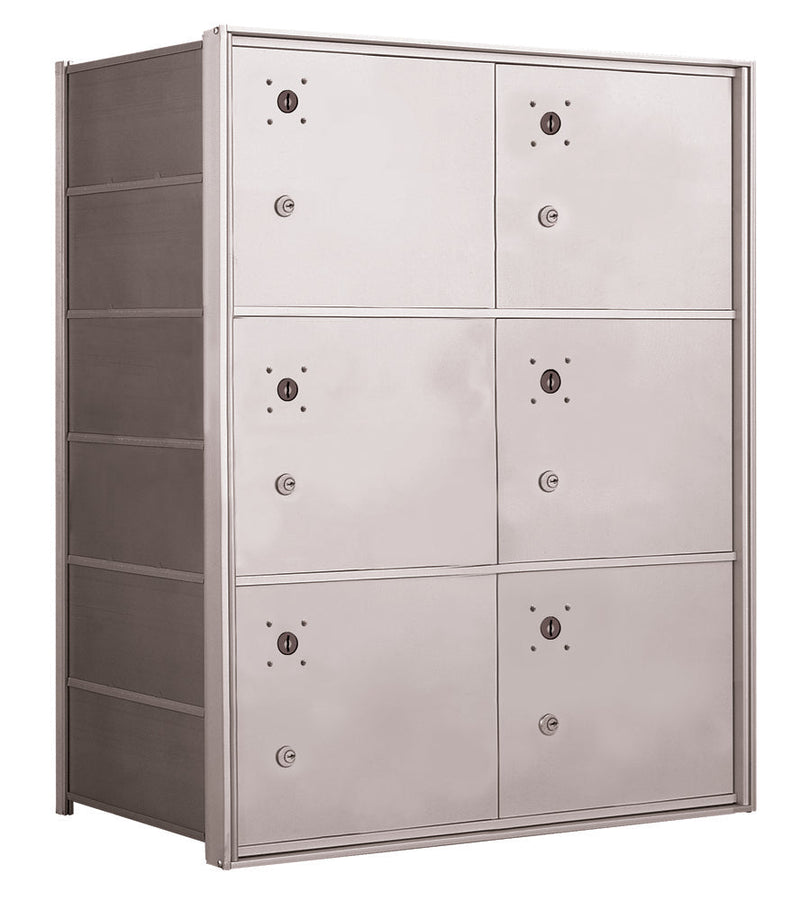 4B+ Front-Loading Horizontal Mailboxes in Anodized Aluminum Finish - 6 Parcel lockers