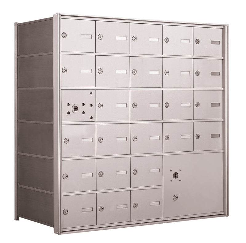 4B+ Front-Loading Horizontal Mailboxes in Anodized Aluminum Finish - 25 Tenant Doors and 1 Parcel Locker