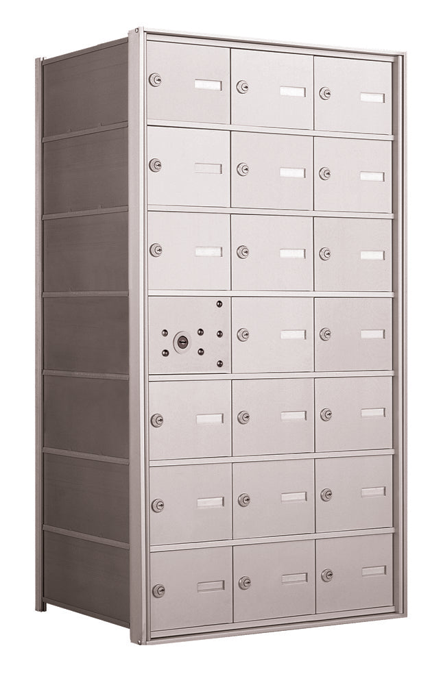 4B+ Horizontal Front Loading Mailboxes in Anodized Aluminum Finish - 20 Tenant Doors And 1 USPS Master Door