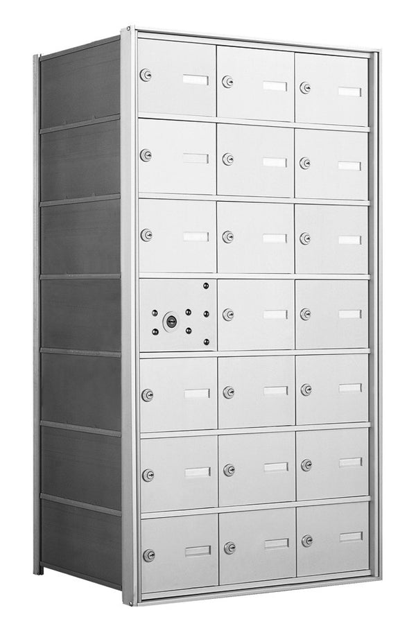 1400 Series Horizontal Front Loading Mailboxes in Anodized Aluminum Finish - 20 Tenant Doors And 1 USPS Master Door