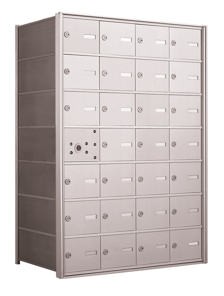 4B+ Front-Loading Horizontal Mailboxes in Anodized Aluminum Finish - 27 Tenant Doors And 1 USPS Master Door