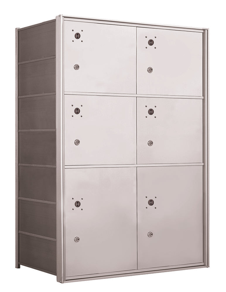 4B+ Front-Loading Horizontal Mailboxes in Anodized Aluminum Finish - 6 Large Parcel lockers