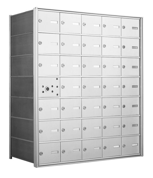 1400 Series Front-Loading Horizontal Mailboxes in Anodized Aluminum Finish - 34 Tenant Doors And 1 USPS Master Door