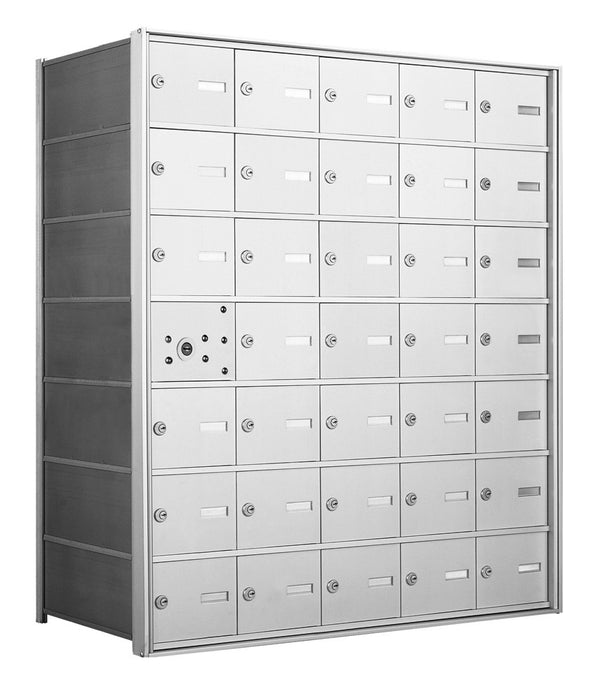 1400 Series Front-Loading Horizontal Mailboxes in Anodized Aluminum Finish - 34 Tenant Doors And 1 USPS Master Door
