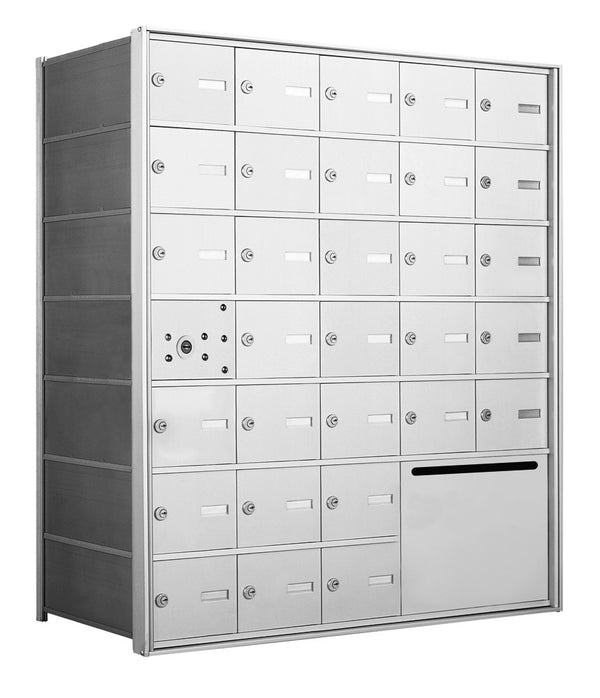1400 Series Front-Loading Horizontal Mailboxes in Anodized Aluminum Finish - 30 Doors and 1Outgoing Mail Collection
