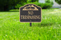 Whitehall No Trespassing w/ House Logo - Wall/Lawn - Black/Gold