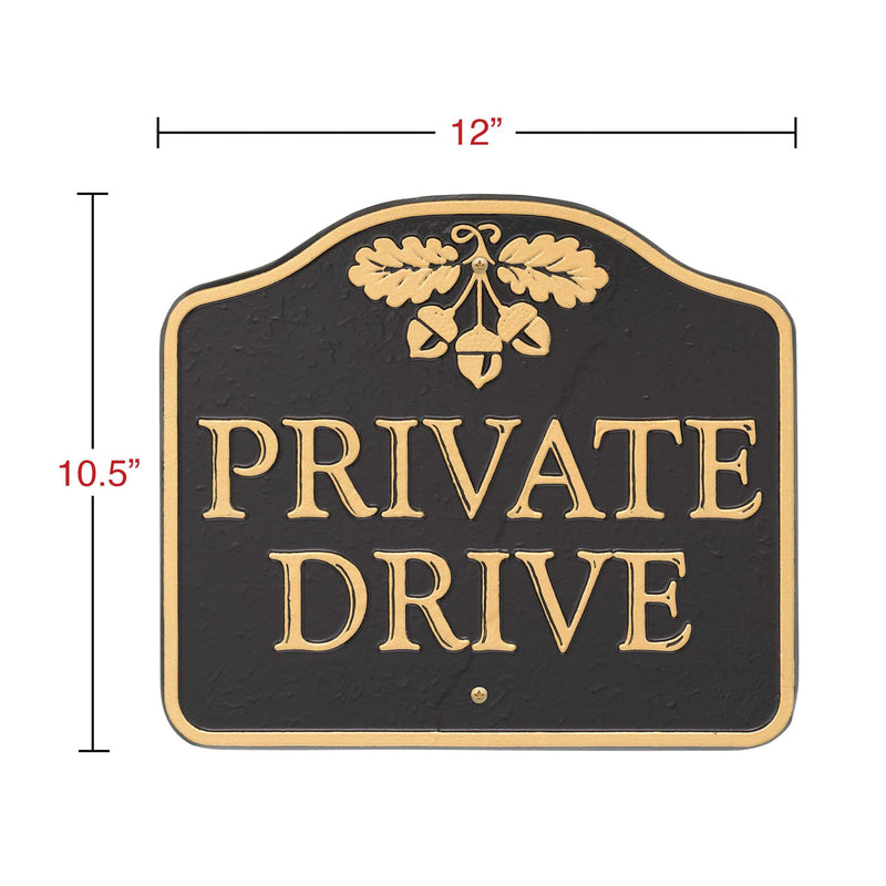 Whitehall Acorn Private Drive - Wall/Lawn - Black/Gold