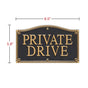 Whitehall Private Drive Statement Plaque - Wall/Lawn - Black/Gold  (18" Lawn Stake Included)