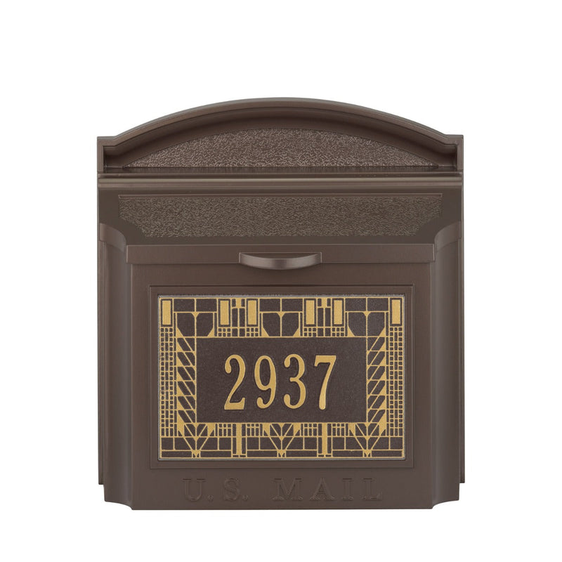Whitehall Wall Mailbox With Frank Lloyd Wright Tree Of Life Plaque Personalized