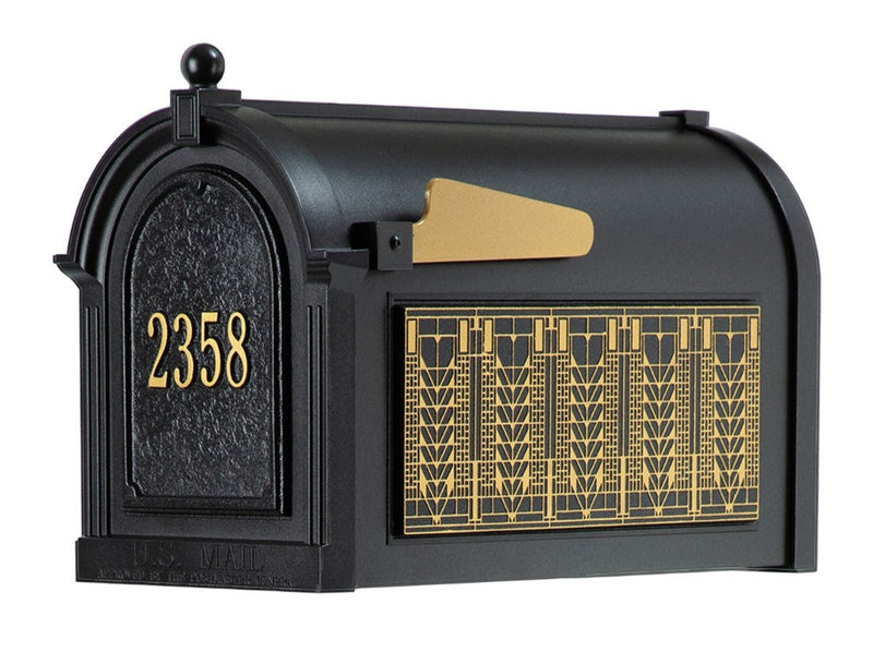 Whitehall Capitol Mailbox Frank Lloyd Wright Tree Of Life Package #1 (Capitol Mailbox, Personalized Door, Non-Personalized Tree Of Life Sides)