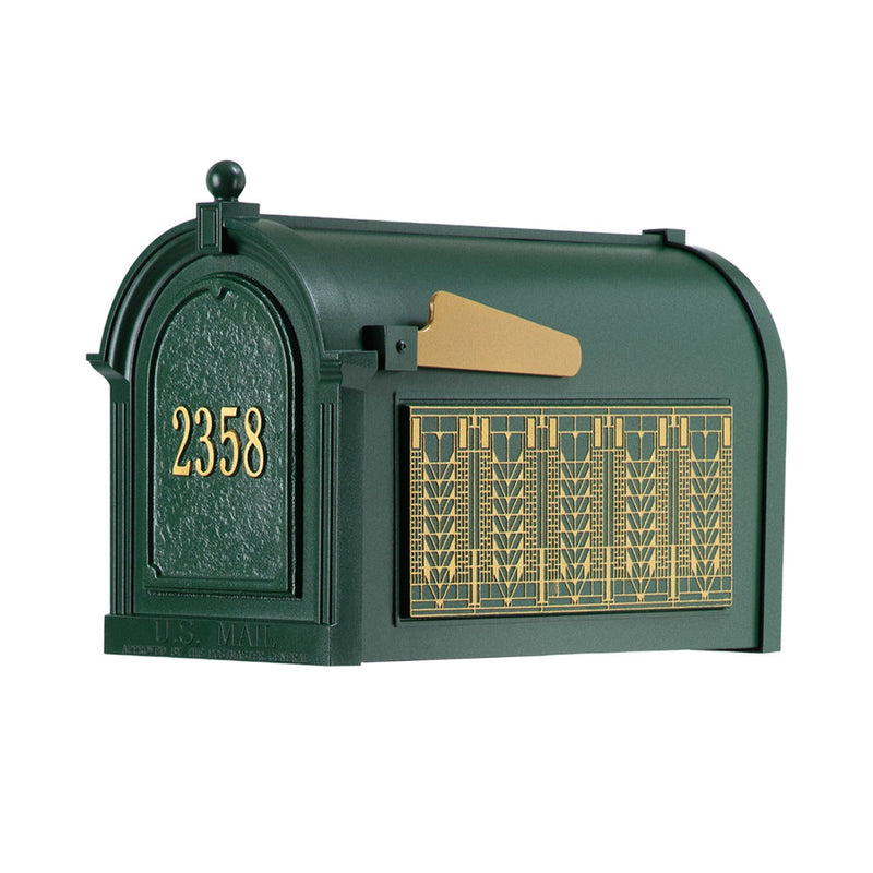 Whitehall Capitol Mailbox Frank Lloyd Wright Tree Of Life Package #1 (Capitol Mailbox, Personalized Door, Non-Personalized Tree Of Life Sides)