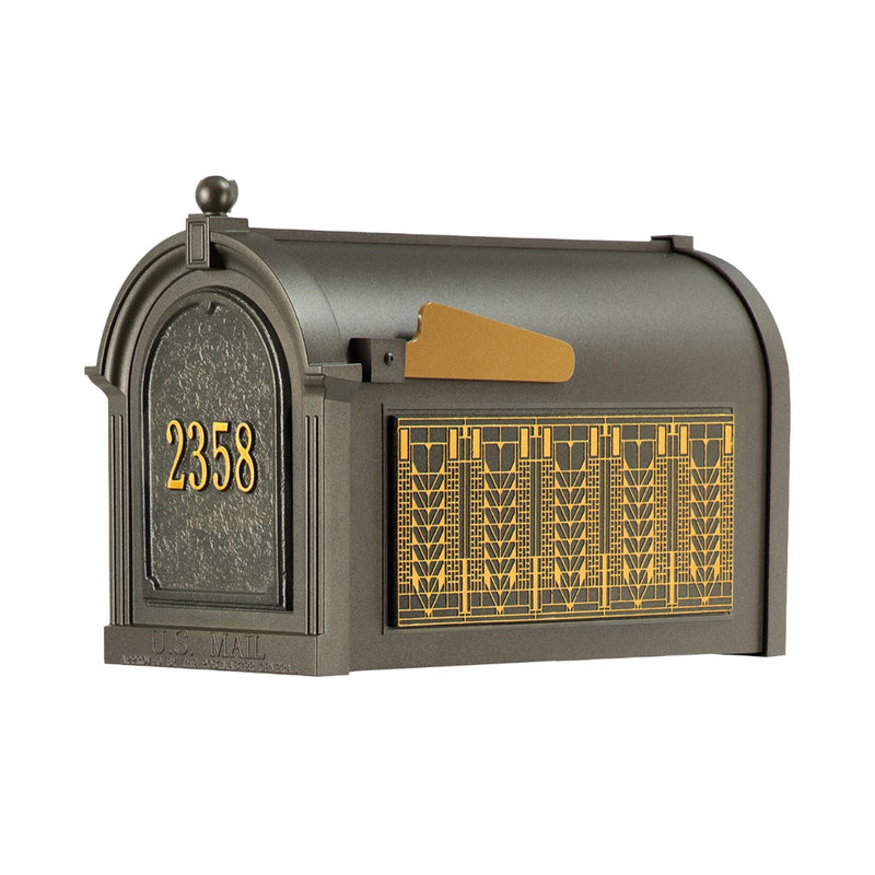 Whitehall Capitol Mailbox Frank Lloyd Wright Tree Of Life Package #1 (Capitol Mailbox, Personalized Door, Non-Personalized Tree Of Life Sides)