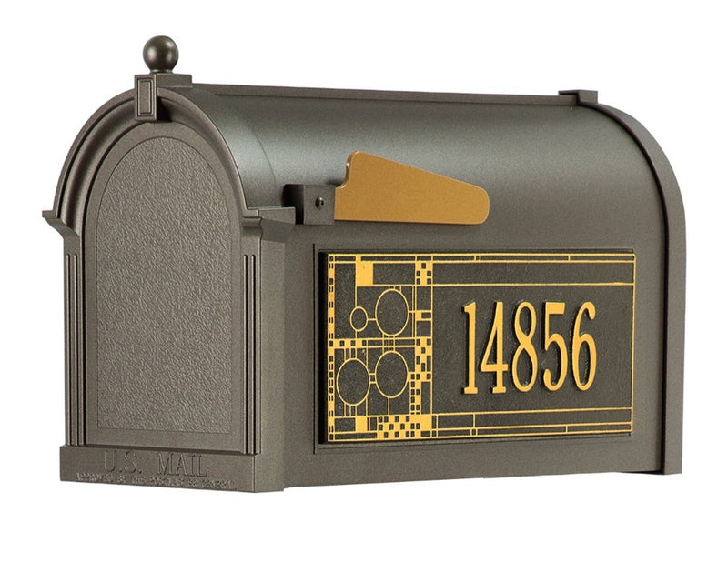 Whitehall Capitol Mailbox Frank Lloyd Wright Coonley Package #2 (Capitol Mailbox, Personalized Coonley Sides)
