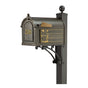 Whitehall Deluxe Mailbox Frank Lloyd Wright Coonley Package #1 (Capitol Mailbox, Deluxe Post, Personalized Door, Non-Personalized Coonley Side Plaques)