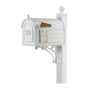 Whitehall Deluxe Mailbox Frank Lloyd Wright Coonley Package #1 (Capitol Mailbox, Deluxe Post, Personalized Door, Non-Personalized Coonley Side Plaques)