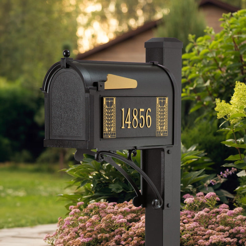 Whitehall Superior Mailbox Frank Lloyd Wright Tree Of Life Package #2 (Capitol Mailbox, Superior Post, Personalized Tree Of Life Side Plaques)