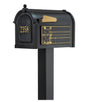 Whitehall Premium Mailbox Frank Lloyd Wright Coonley Package #1 (Capitol Mailbox, Standard Post, Personalized Door, Non-Personalized Coonley Side Plaques)