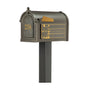 Whitehall Premium Mailbox Frank Lloyd Wright Coonley Package #1 (Capitol Mailbox, Standard Post, Personalized Door, Non-Personalized Coonley Side Plaques)