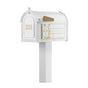 Whitehall Premium Mailbox Frank Lloyd Wright Coonley Package #1 (Capitol Mailbox, Standard Post, Personalized Door, Non-Personalized Coonley Side Plaques)