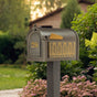Whitehall Premium Mailbox Frank Lloyd Wright Tree Of Life Package #1 (Capitol Mailbox, Standard Post, Personalized Door, Non-Personalized Tree Of Life Side Plaques)