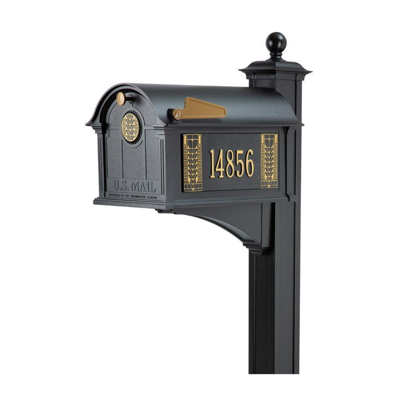 Whitehall Balmoral Mailbox Frank Lloyd Wright Tree Of Life Package #3 (Balmoral Mailbox, Post, Tree Of Life Door Medallion, Personalized Tree Of Life Sides)