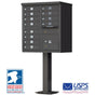 High-Security Pedestal CBU Mailbox - 12 Tenant Doors - Bronze