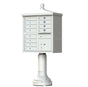Postal Grey Cluster Box Unit with Finial Cap and Traditional Pedestal accessories - 12 compartment