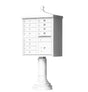 White Cluster Box Unit with Finial Cap and Traditional Pedestal accessories - 12 compartment