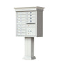 Postal Grey Cluster Box Unit with Crown Cap and Pillar Pedestal accessories - 12 compartment