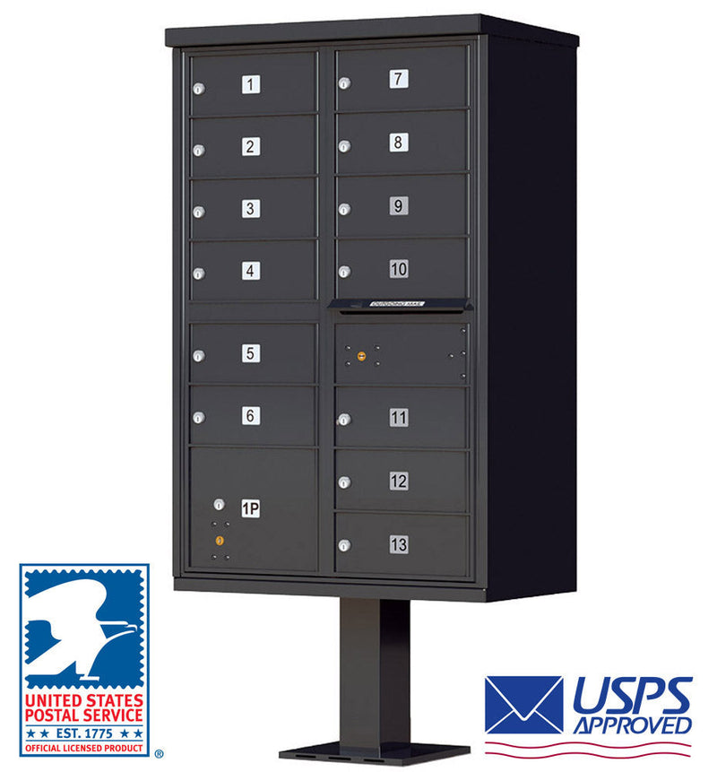 13 Door CBU Mailbox - Black