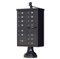 Black Cluster Box Unit with Finial Cap and Traditional Pedestal accessories -13 compartment