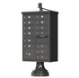Decorative Cluster Box Unit (CBU) in Dark Bronze with 13 Compartments - Includes Pedestal and Finial Cap Accessories