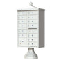 Postal Grey Cluster Box Unit with Finial Cap and Traditional Pedestal accessories - 13 compartment