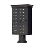 Black Cluster Box Unit with Crown Cap and Pillar Pedestal accessories - 13 compartment