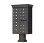 Decorative Cluster Box Unit With 13 Compartments in Dark Bronze - Includes Crown Cap and Pillar Pedestal Accessories