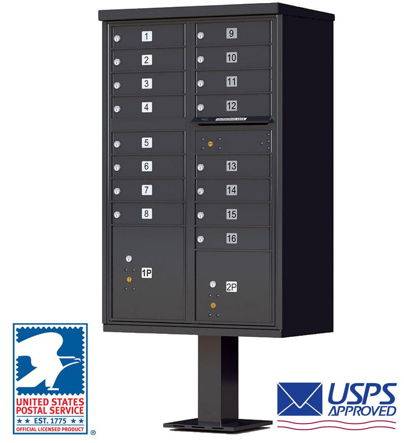 CBU - 16 Tenant Boxes Cluster Mailbox In Black