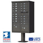 High-Security Pedestal CBU Mailbox - 16 Tenant Doors - Bronze