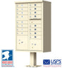 High-Security Pedestal CBU Mailbox - 16 Tenant Doors - Sandstone