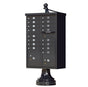 Black Cluster Box Unit with Finial Cap and Traditional Pedestal accessories - 16 compartment