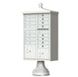 Postal Grey Cluster Box Unit with Finial Cap and Traditional Pedestal accessories - 16 compartment