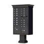 Black Cluster Box Unit with Crown Cap and Pillar Pedestal accessories - 16 compartment