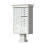Postal Grey Cluster Box Unit with Crown Cap and Pillar Pedestal accessories - 16 compartment