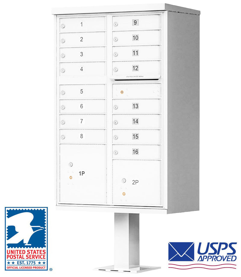 16 Door CBU Mailbox - White