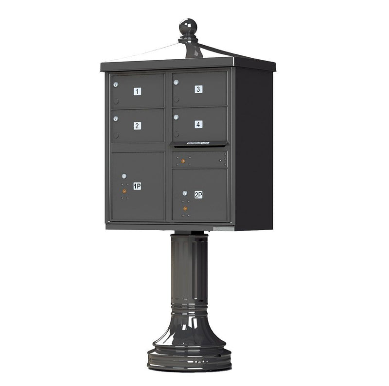 Decorative Traditional 4 Door CBU Mailboxes with Extra Large Tenant Doors Dark Bronze