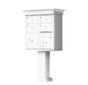 Decorative Crown Cap 4 Door CBU Mailboxes with Extra Large Tenant Doors White