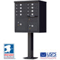 High-Security Pedestal CBU Mailbox - 8 Tenant Doors - Black